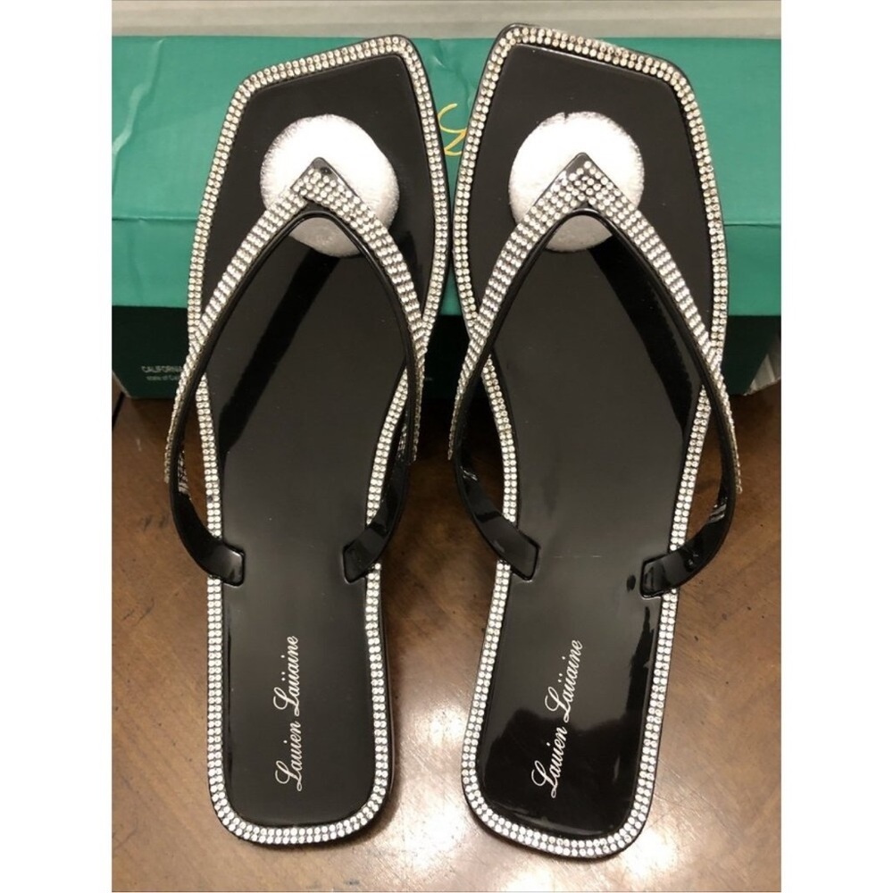 Lauren Lorraine Black Jelly Tampa Sandals / MSRP $89 / NWT In‎ Box / Size 7.5